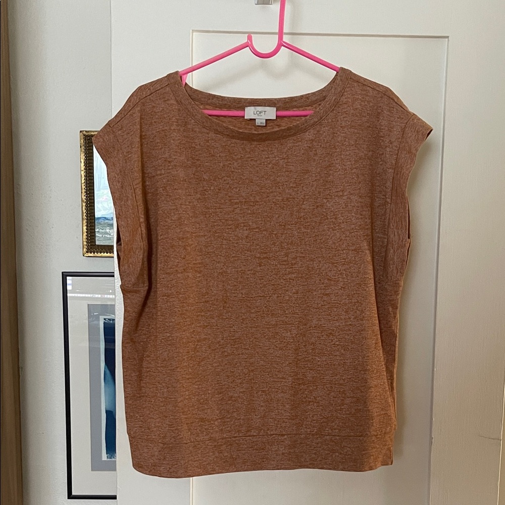 LOFT Warm Pumpkin Knit Top